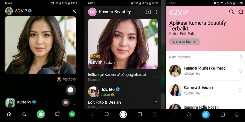 Tampilan antarmuka 62VIP untuk pengeditan foto yang user-friendly.