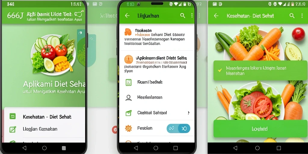 Antarmuka menarik dan mudah digunakan pada aplikasi Diet Sehat.