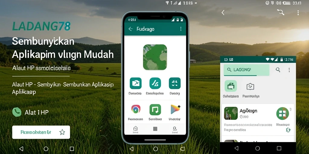 Antarmuka LADANG78 yang sederhana dan fungsional untuk menyembunyikan aplikasi.