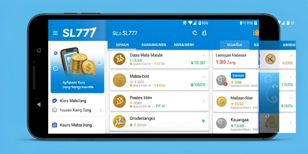 Antarmuka aplikasi SL777 yang user-friendly menunjukkan kurs mata uang terkini.