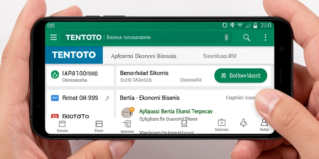 Antarmuka TENTOTO menampilkan berita ekonomi terkini yang menarik.