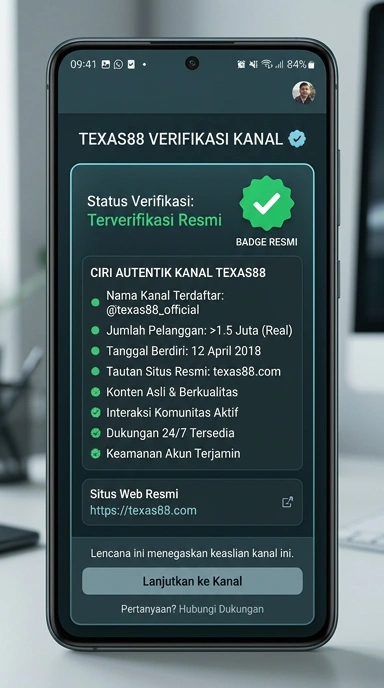 Tampilan kanal resmi texas88