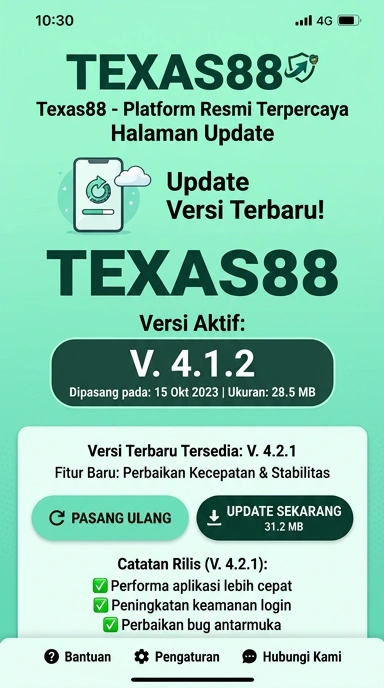 Tampilan riwayat versi texas88